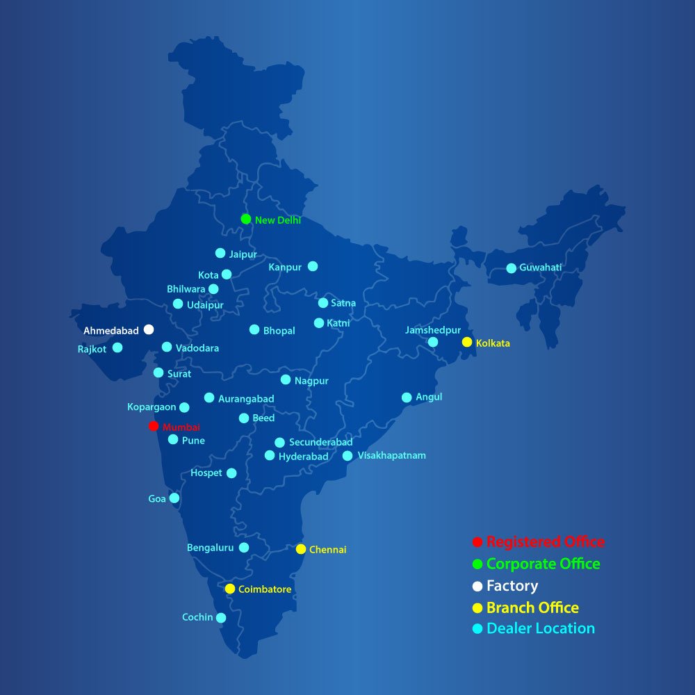 India Map - Brady & Morris Office Locations